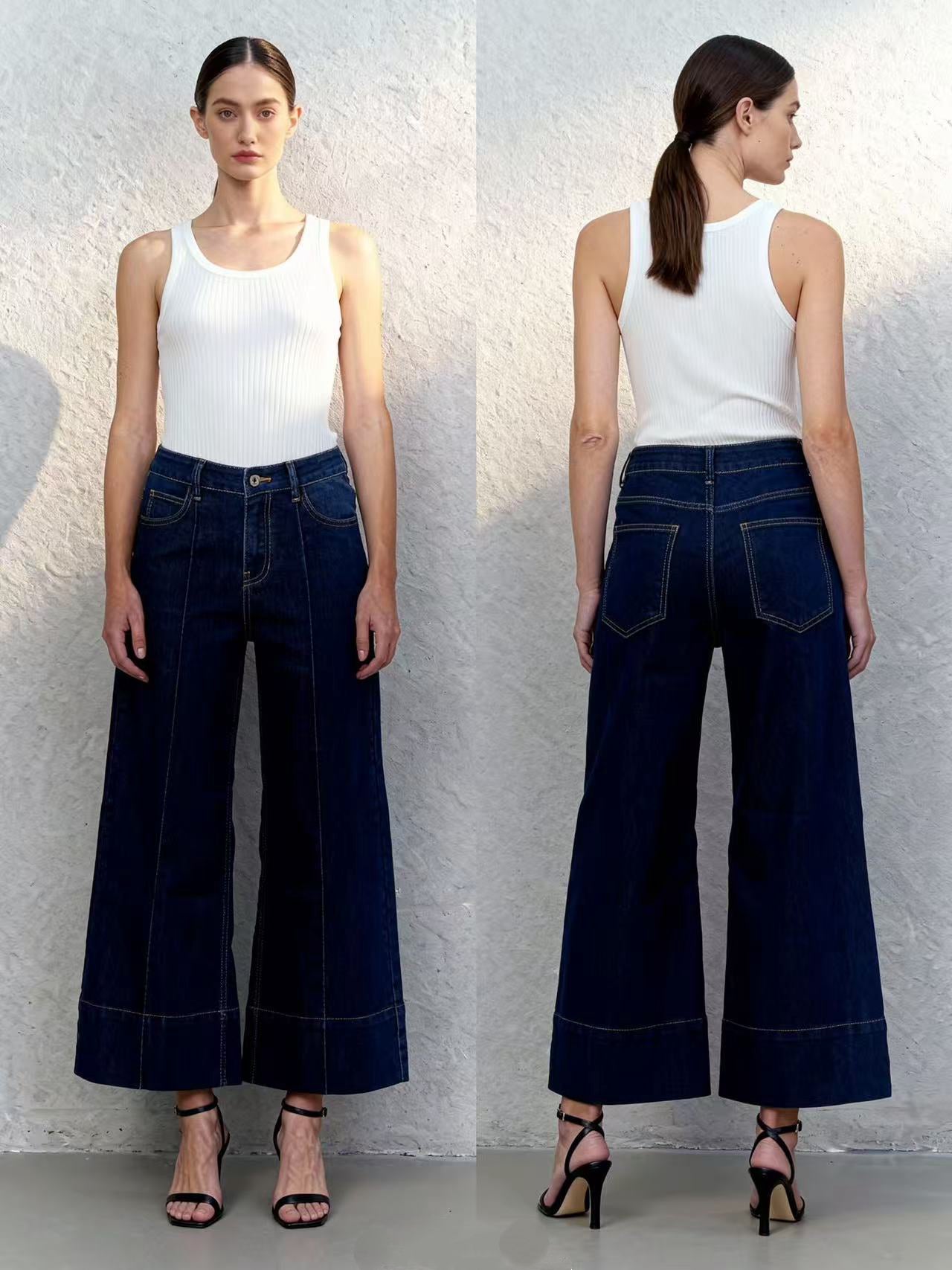 Jeans Palazzo NUDA a Vita Alta
