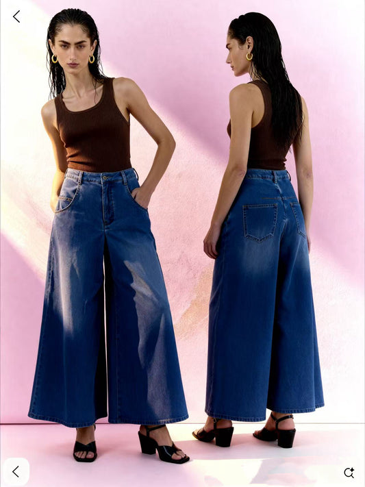 Jeans palazzo a vita alta