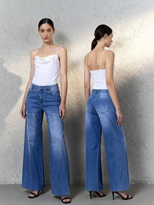 Jeans wide a vita alta
